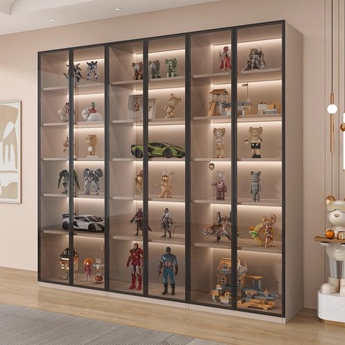 恬幽蜂窝铝玻璃门手办柜