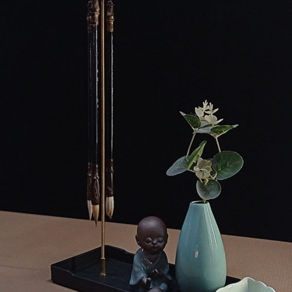 创意毛笔 书法画笔笔架笔架 简约笔架现代展示架毛笔多功能晾挂架