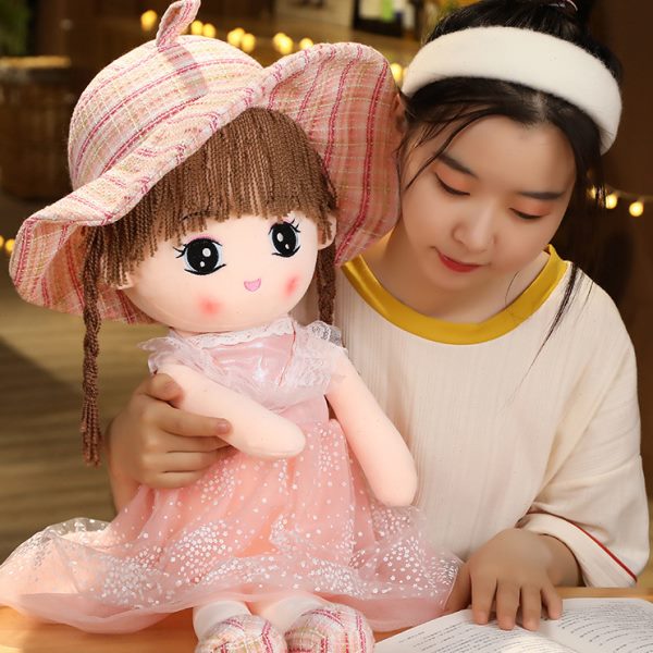新款可爱小女孩布娃娃毛绒公仔宝宝睡觉抱枕儿童玩偶生日礼物女生