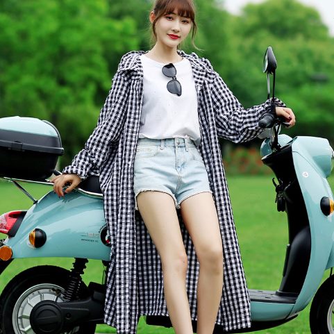 电动车防晒衣防紫外线遮阳服夏季长袖长款骑车全身防晒披肩女衫