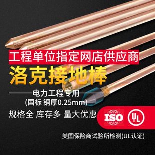 置地针 洛克防雷镀铜接地棒接地极铜包钢接地棒室外家用地线接地装