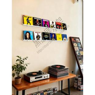 黑胶唱片展示架专辑壁挂墙面上金属黑白金属黑胶唱片收纳架LP/CD