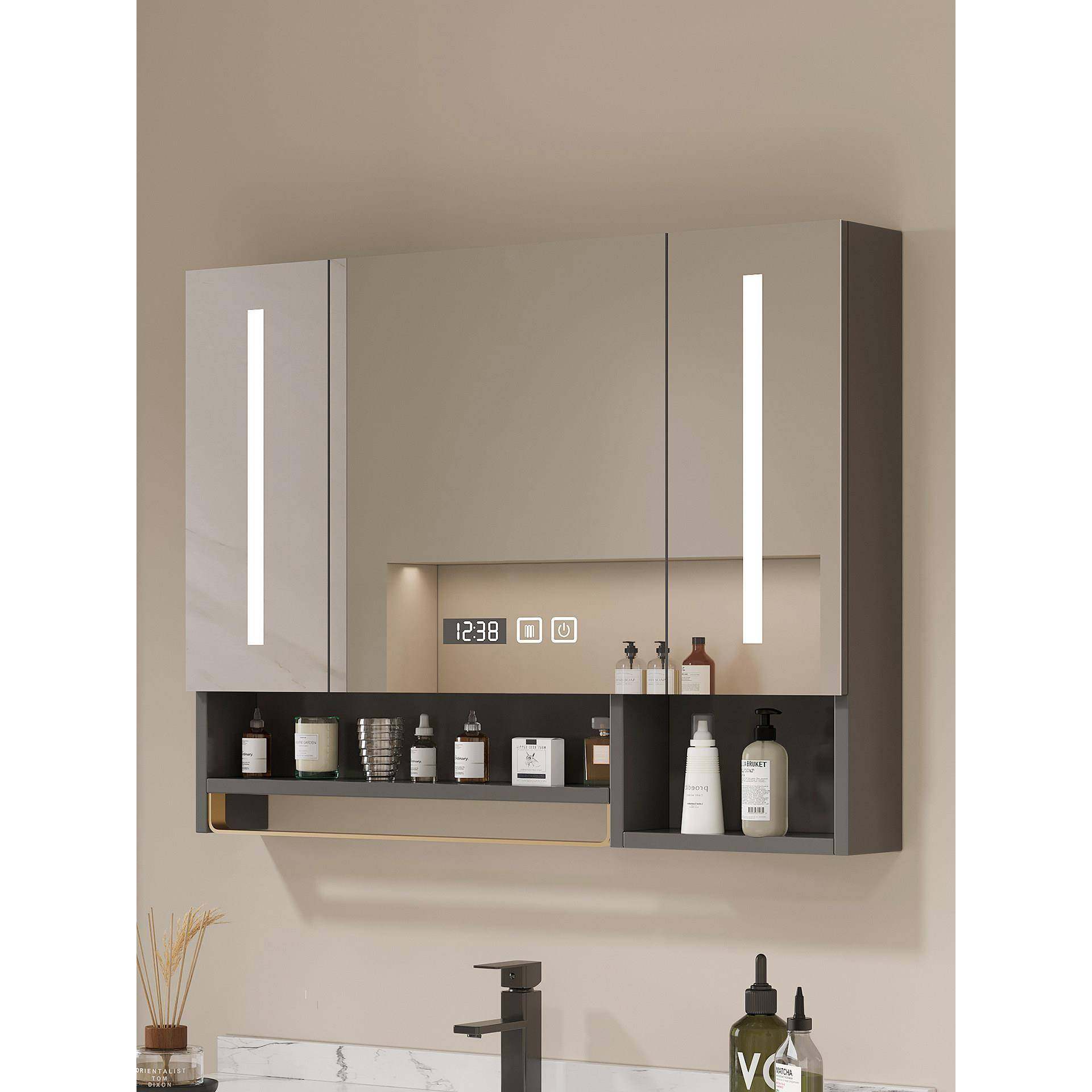 智能浴室镜柜单独挂墙式带灯防雾卫生间镜子置物架壁挂收纳一体柜,家装主材,浴室镜柜,淘宝优惠券,粉丝福利购,淘宝优惠卷