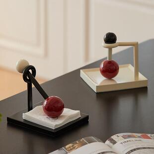 餐巾纸压台创意方纸巾盒托架座酒店客厅餐厅高级感艺术抽纸盒摆件