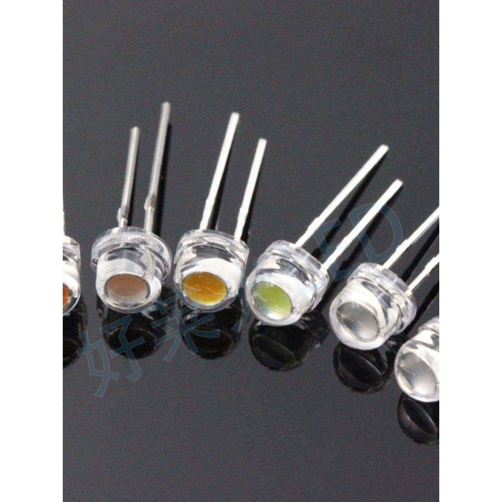 Led发光二极管F5/5Mm草帽大杯短腿白光红蓝绿黄直插式Led灯珠