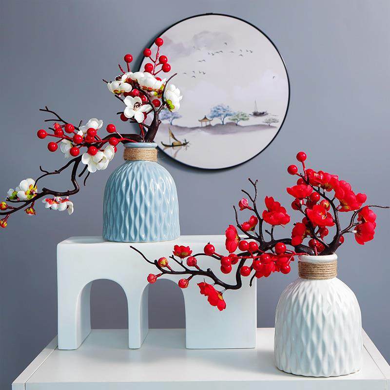 梅花仿真花假花摆设新中式腊梅客厅餐桌干花束摆件玄关装饰花花艺,家居饰品,仿真花/假花,淘宝优惠券,粉丝福利购,淘宝优惠卷