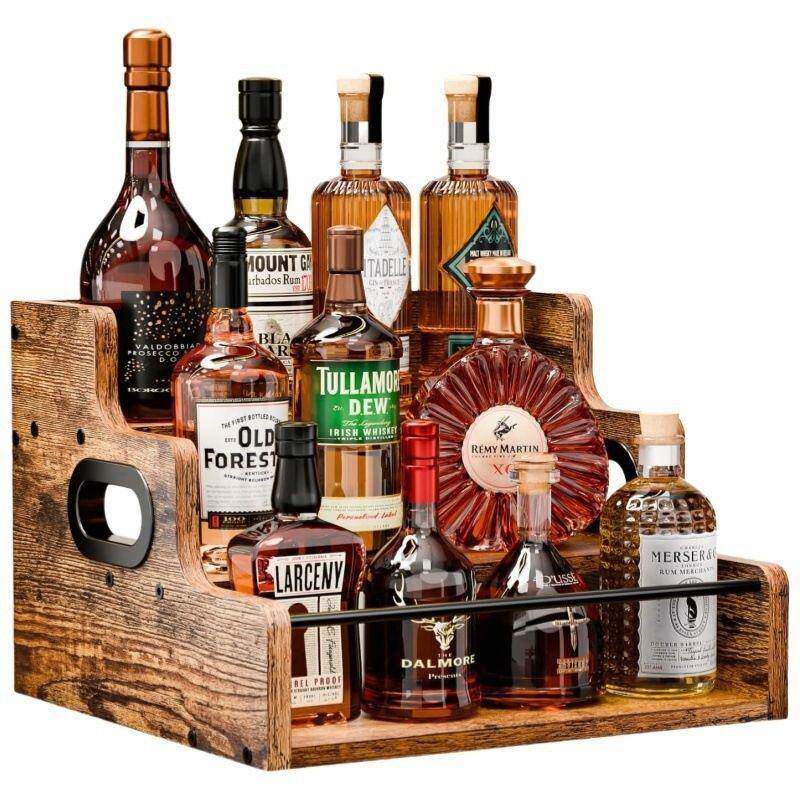 全新木制厨房调料置物架铁木结合调味品收纳架多功能红酒瓶展示架