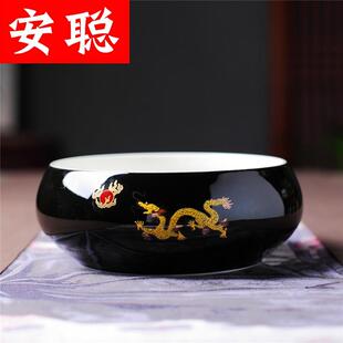 创意个性 陶瓷烟灰缸时尚 家用客厅办公室收纳缸白黑红黄颜色定制