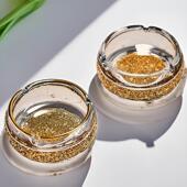 水晶玻璃烟灰缸高端大气档次轻奢创意高级家用客厅办公室大号烟缸