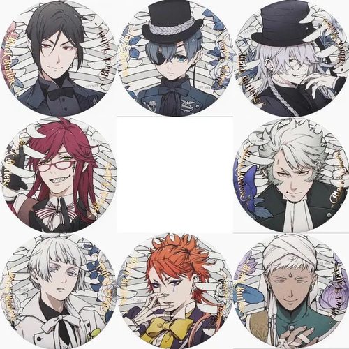 黑执事 十周年原画展系列吧唧徽章 塞巴斯啵酱葬仪屋格雷尔阿格尼