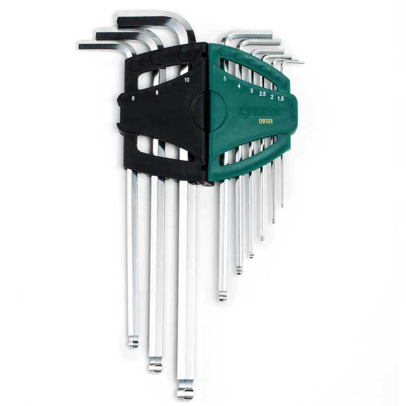 世达09101内六角扳手套装特长球头SVCM合金钢公制9件套1.5-10mm