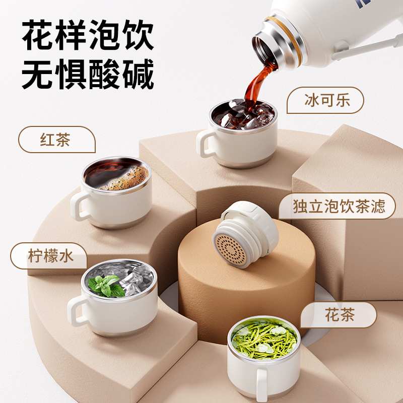 ?新款大容量不锈钢便携保温杯高颜值男女运动手提水壶时尚简约