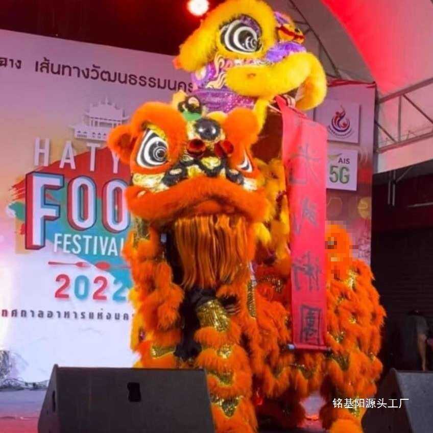 舞龙舞狮舞狮子佛山醒狮用品南狮醒狮头成人全套双人单人泡沫狮头