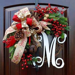 Christmas wreath door with rattan for Christmas decoration