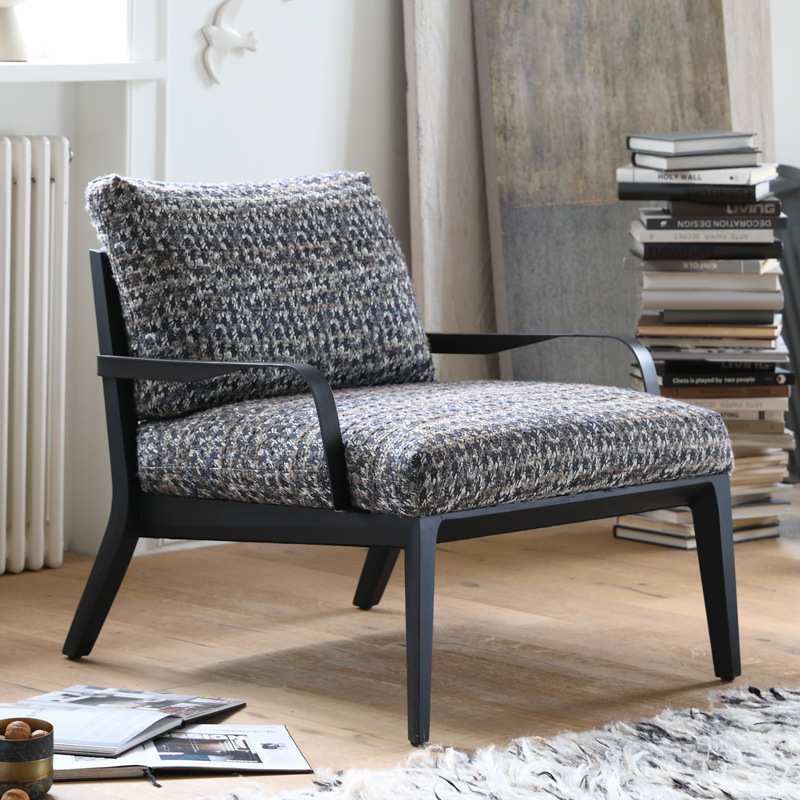 意式极简白蜡木实木沙发椅客厅阳台设计师款3D模型休闲椅极简风格