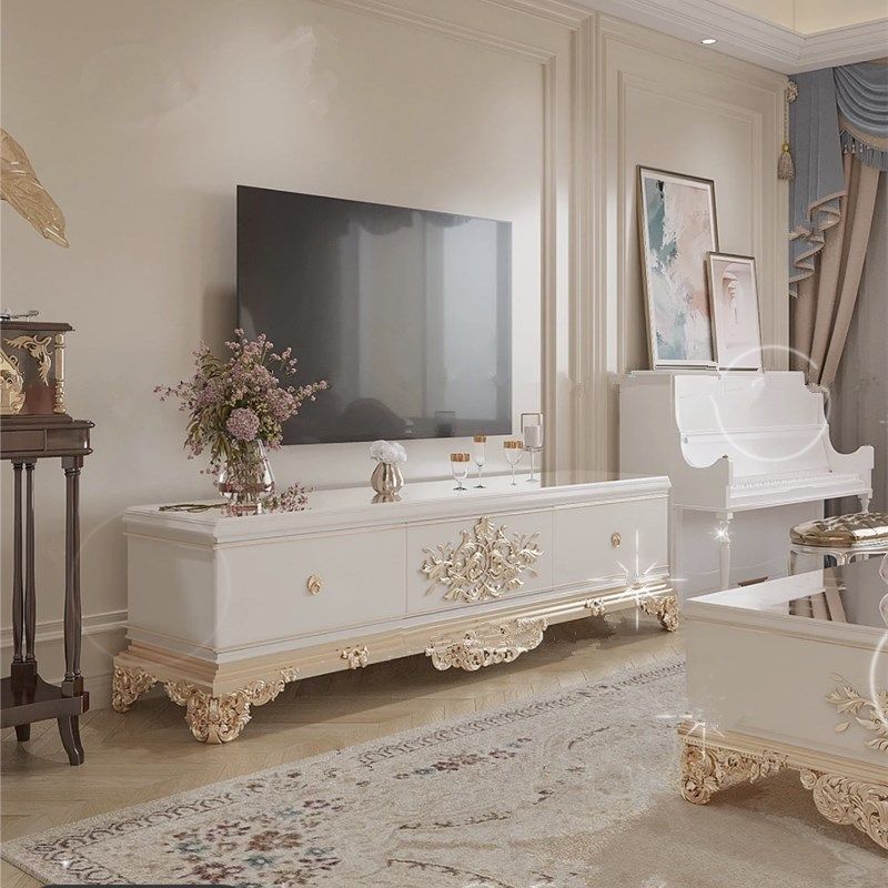 法式轻奢宫廷风实木雕花电视柜茶几组合客厅大小户型高端别墅家俱,住宅家具,电视柜,淘宝优惠券,粉丝福利购,淘宝优惠卷