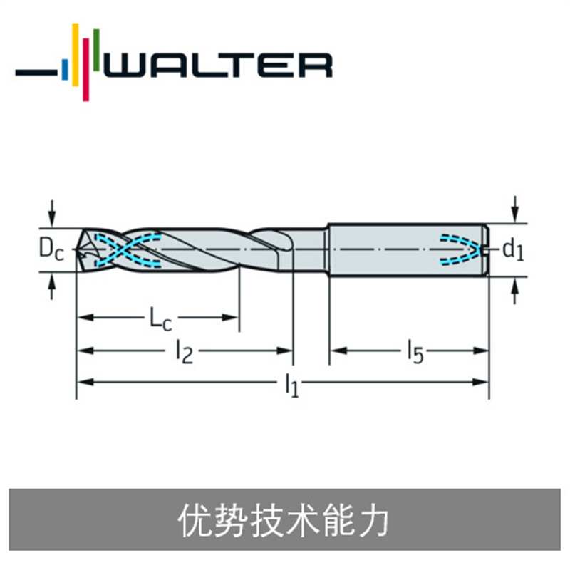 瓦尔特整钻 硬质合金钻头 内冷 DC150 8倍径 12倍径