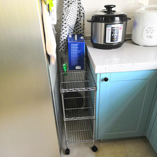 厨房缝隙置物架宽20/25/30cm夹缝收纳架高70窄缝橱柜边台面小架子