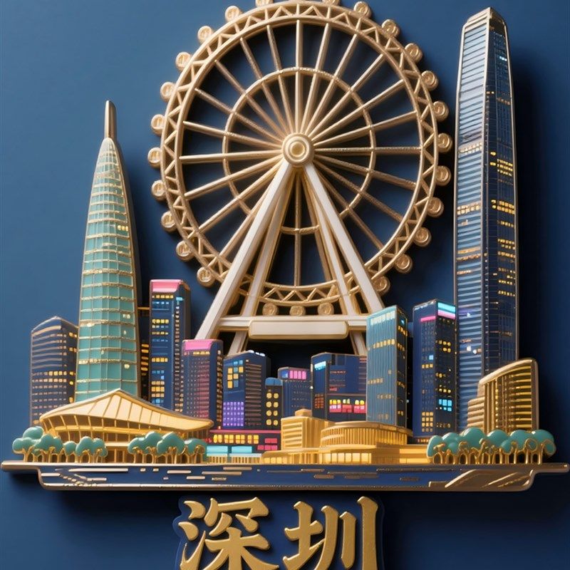 深圳冰箱磁铁摩天轮弹簧竹城地标建筑旅游景点纪念品礼品纪念品,节庆用品/礼品,文化创意冰箱贴,淘宝优惠券,粉丝福利购,淘宝优惠卷