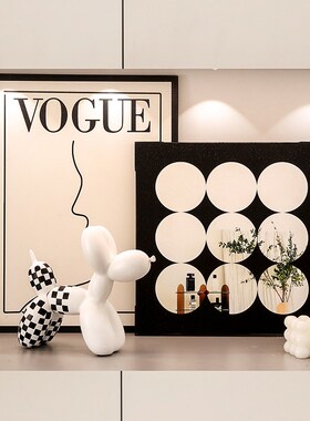 轻奢高档餐边电视柜装饰品摆件高级感小众家居入户玄关鞋柜装饰画