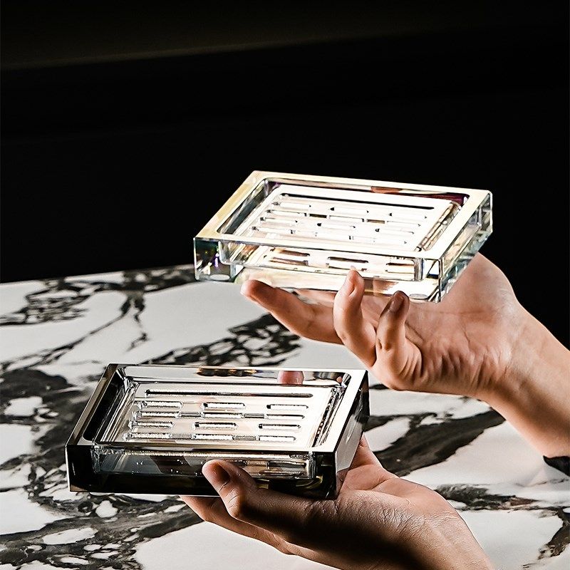 轻奢水晶沥水肥皂盒家用酒店卫生间洗手台香皂托收纳架高档肥皂碟,家庭/个人清洁工具,皂盒,淘宝优惠券,粉丝福利购,淘宝优惠卷