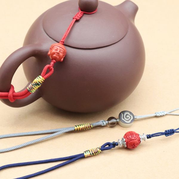 茶壶挂绳紫砂壶杯盖创意绳防摔碎掉落文玩饰品手工配饰高档茶壶绳
