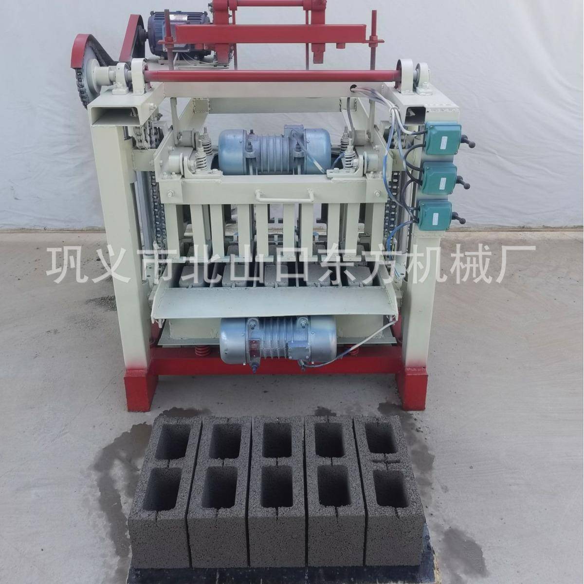 4-35四柱机400-150-200白色机器水泥半自动家用建筑废料制砖机