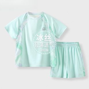 男運動兒童短褲 新款 速干套裝 夏季 童兩件套女韓版 寶寶童休閑短袖