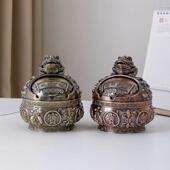 创意2022新款 防摔带盖子防 烟灰缸家用客厅饭厅桌面烟灰收纳盒时尚