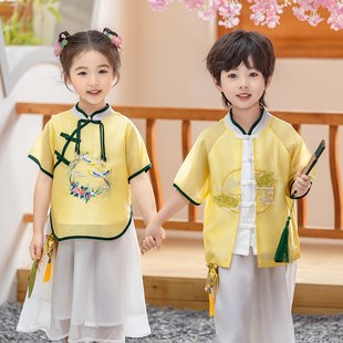 六一儿童节国学汉服演出服男童中国风唐装套装学生女童幼儿园园服