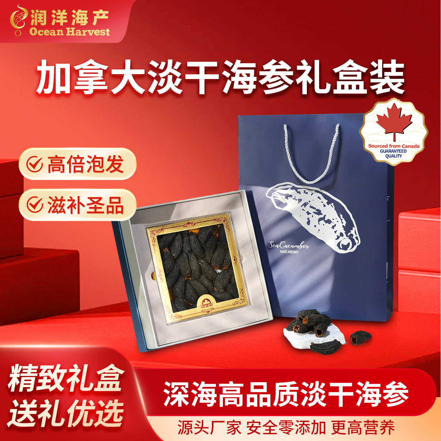 NATURESKY 加拿大海参红极参进口淡干海参干货端午节滋补送礼