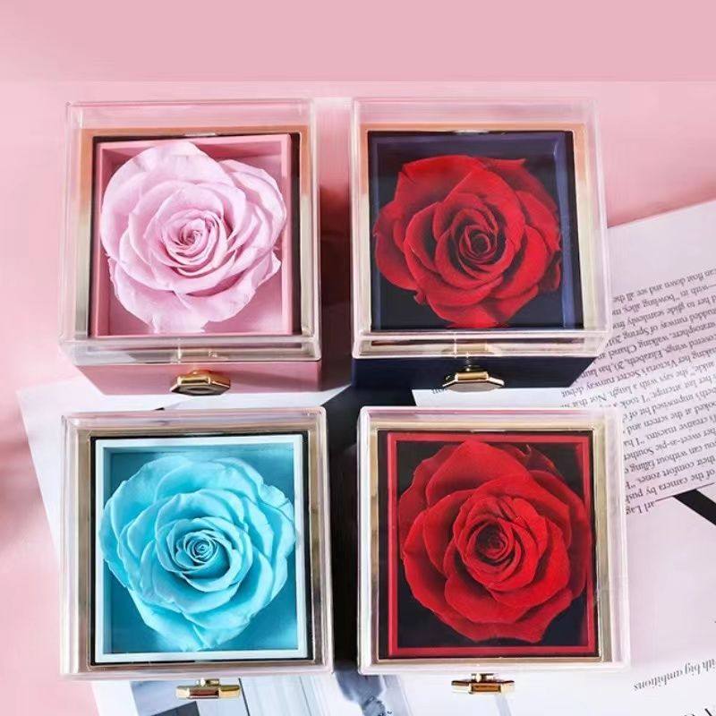 旋转戒指盒翻转魔术盒项链盒自动翻转惊喜盒子情人节礼物送女友