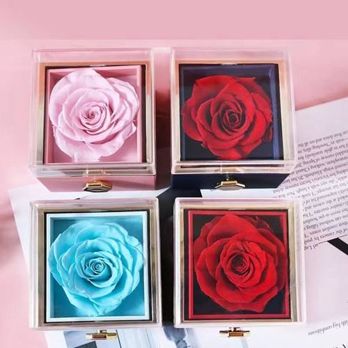 旋转戒指盒翻转魔术盒项链盒自动翻转惊喜盒子情人节礼物送女友