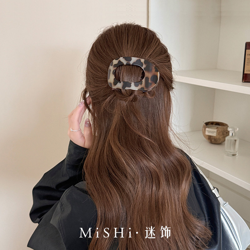 不硌头鲍鱼抓夹女圆形扁平后脑勺盘发夹扎发弧形马尾夹发卡发饰品