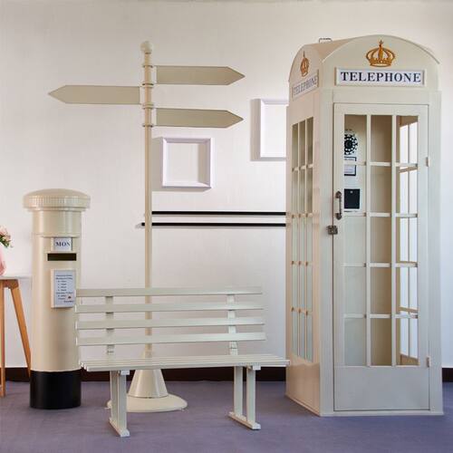 复古铁艺工艺品网红店电话亭户外大型装饰摆件摄影道具邮筒书亭