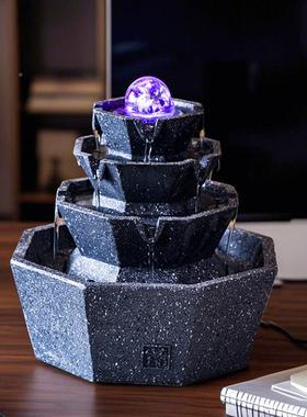 八方来财风水轮循环流时水摆摆件动圆运转招财喷来泉办八方来财公