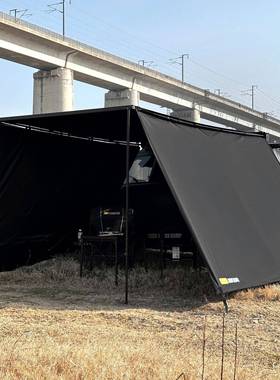 简森户MUW车边帐外黑胶化侧面遮阳布带纱网拓展房车载篷防雨露黑