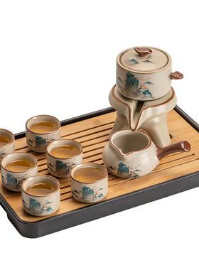 汝窑懒人JX-1005自动茶具组202新款5家用功套夫茶杯石黄磨泡茶壶