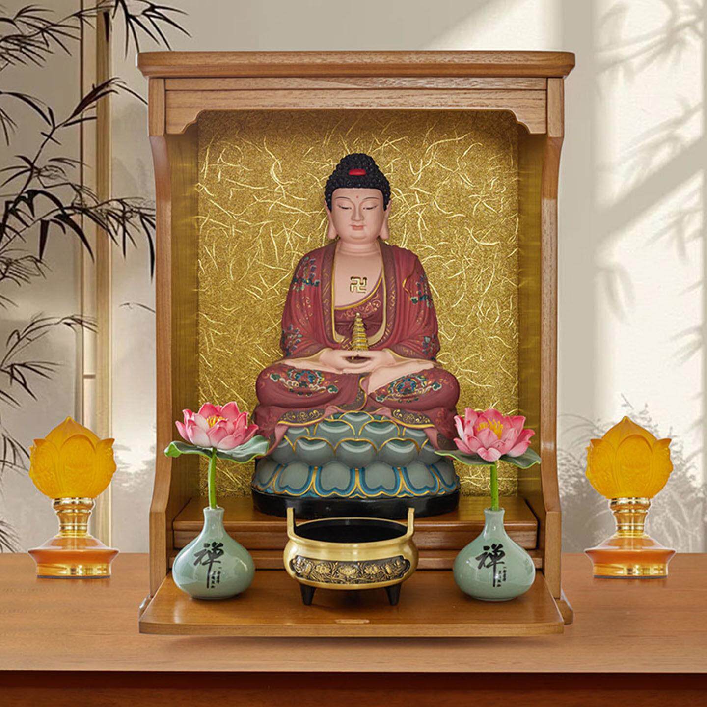 佛龛供桌柜神台柜佛龛柜神爷子观听雨神龛供奉台壁挂式佛柜音供财