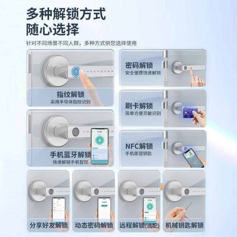 防火锁改装门指纹锁家用内通道智能锁办公室密码室消锁防门电子锁