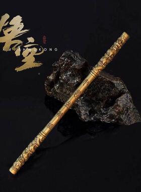 黄铜实心如意金箍棒面手把黑神话悟齐天大件圣武空器桌RAJ摆件装