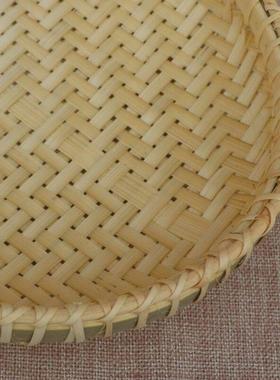 竹编制品圆用形簸竹箕工RJN手篮家农家晾晒托盘水果盘竹盘椭圆馒