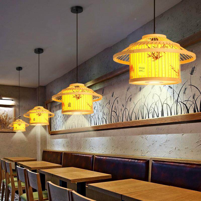 新中式竹餐厅灯灯民宿灯笼XBD户吊外编竹艺茶室饭店餐厅火锅店带