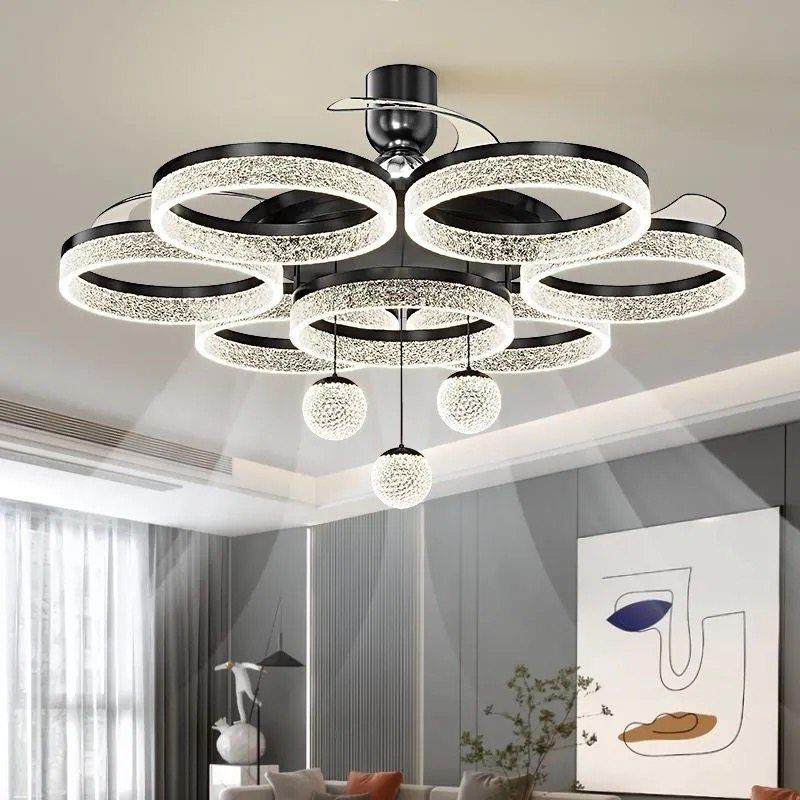2年05新款客厅风灯扇灯餐厅吊扇灯轻奢现代简约2水晶吊隐形灯,家装灯饰光源,风扇灯,淘宝优惠券,粉丝福利购,淘宝优惠卷