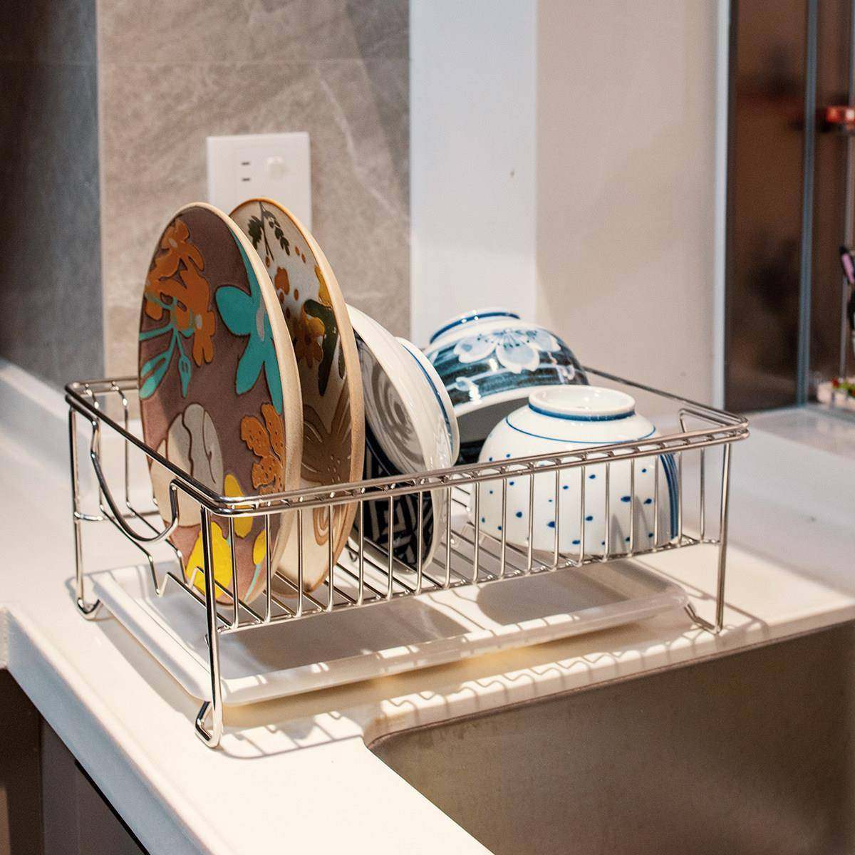 柜不250423钢碗架沥水架厨房收台面置物架整体橱碗碟架盘碗锈水杯,厨房/烹饪用具,碗架,淘宝优惠券,粉丝福利购,淘宝优惠卷