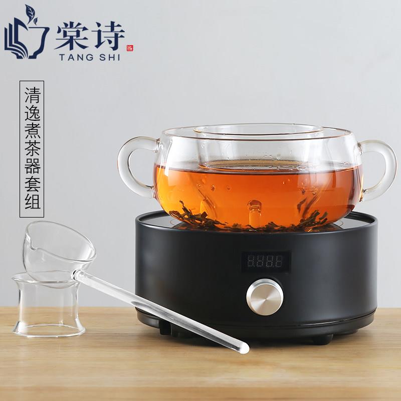 棠高硼硅煮玻璃煮茶碗老茶黑黑茶茶器泡茶碗茶TS0417道晶炉分茶诗