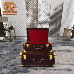 饰箱子提 装 复收纳储箱物手行李皮箱古子软JTS装 展示摄影道具欧式