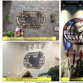 饰创意酒咖啡厅墙面挂墙装 工业风装 格吧饰世界地WAN墙图铁艺面装