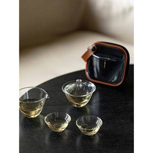 功耐热一壶两杯lx 玻璃雕刻旅行夫茶具 采购产速品高硼硅式