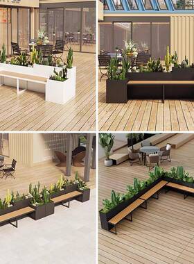 户外不锈钢定制坐凳花院箱座组合ZAS商业摆隔外椅断室内庭花槽定